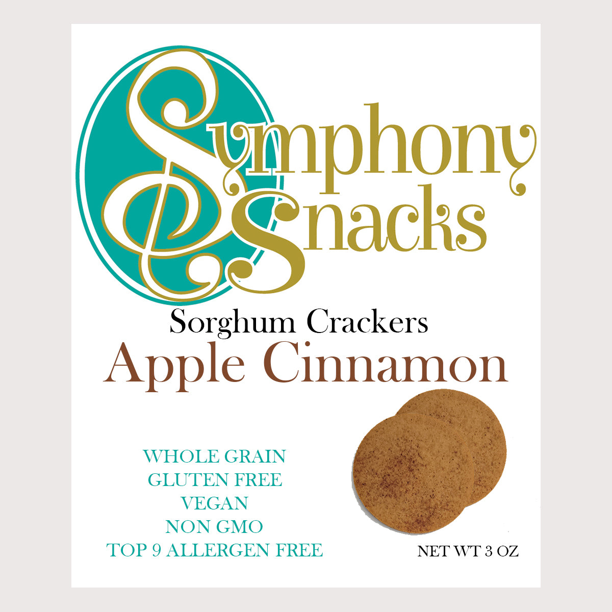 Apple Cinnamon Sorghum Crackers